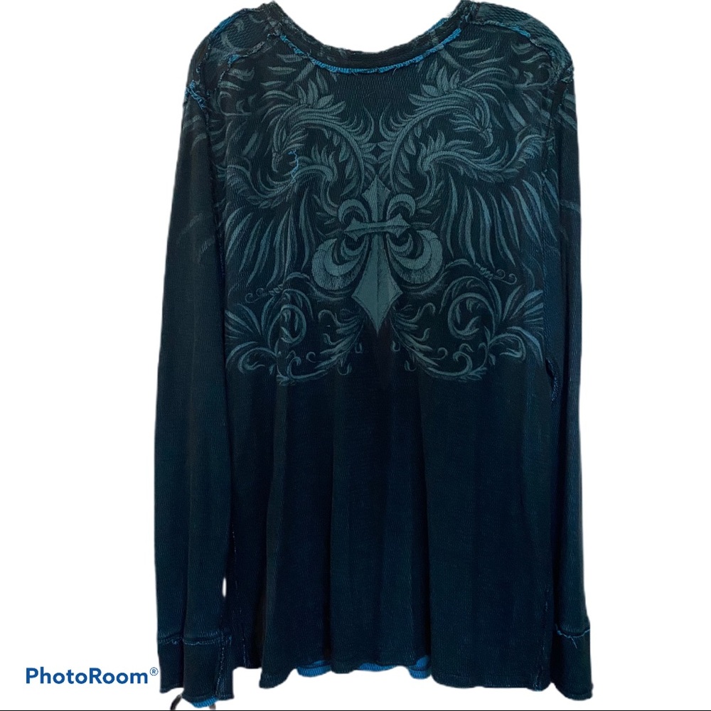 Men’s affliction reversible long sleeve shirt